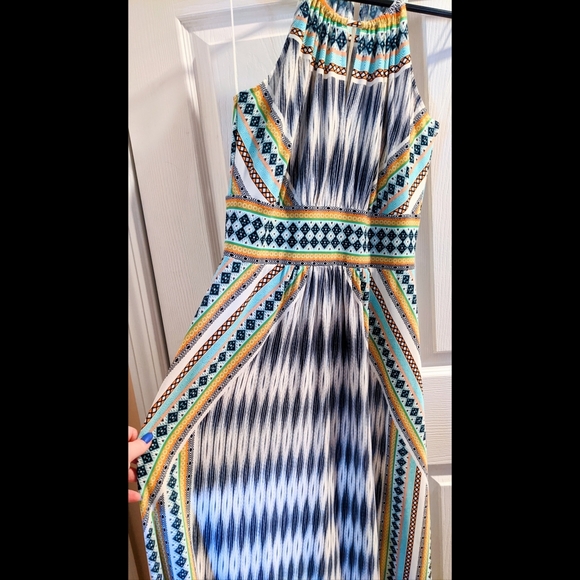 EUC London Times Halter Printed Tiered Maxi Dress - Picture 5 of 9